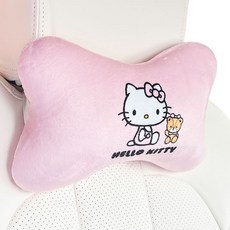 헬로키티 차량용 사각 목베개, 핑크