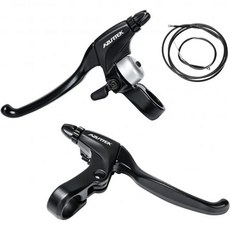 자전거 브레이크 레버 세트 1쌍 알루미늄 합금 핸들 2세트 케이블 와이어 및 산악 자전거 MTB 로드 바이크 접이식 지름 2.2cm, lever with bell, 1개