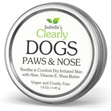개 위 PAWS & NOSE 진정 발 밤 | 건조하고 자극적이며 붉고 가려운 갈라진 주둥이 보습하고 보호합니다 알로에 비타민 E 시어 버터로 안전하게 핥아보세요 미국산 무향 비, 45g, 1개