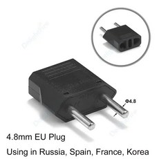 EU KR 전기 어댑터 여행용 CN 일본 중국 AC 유형 미국 플러그 전원 유로 변환기 소켓 콘센트, EU 4.8mm black 1, 1PCS