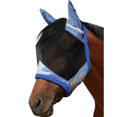 Harrison Howard Horse Fly 마스크 UV 보호 미세 메시 피부에 부드러운 울 감촉 플라이 및 자외선 차단 문라이트 실버 XL, 아쿠아마린