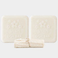 팜프리 설거지 주방비누 240g 2개+수세미 1종 과일채소용 대용량 설거지바 제로웨이스트 친환경