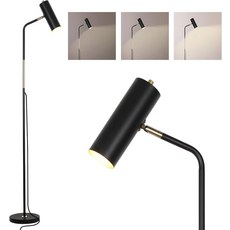 바닥 램프 거실용 산업용 소박한 농가 독서 스탠드형 조절 가능 금속 헤드 거실 침실 사무실 홈 데코블랙, LED Black