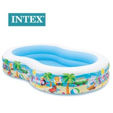 INTEX 56490 8字形充氣游泳池 兒童戲水池 嬰兒遊戲球池 附修補片, 1個, 水池