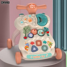 DFMEI 寶寶手推車音樂玩具學走路助步車0-36個月嬰兒學步車, 1個, 【學步車電池版】橙色:參考詳情
