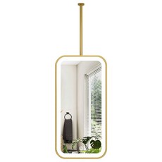 행잉 거울 천장 조명 인테리어 걸이 세면대 인테리어, 기타, 골드 50x120cm 단면 터치스크린 막대 맞춤