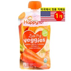 Happy Family Organics 9개월 이상 유아용 4단계 이유식 러브 마이 베지스 120g 1개