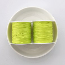 미소데이샵 옥사 실 0.4mm 매듭 소원 끈 팔찌 염주 묵주 DIY 만들기 줄 나일론 핸드메이드 공예 비즈, 2개, 밝은연두