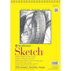Strathmore 350-9 300 시리즈 스케치 패드 22.9 x 30.5cm(9x12인치) 화이트 100장, Strathmore 350-9 300 시리즈 스케치 패