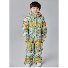 어린이 스키복 방수 방한 올인원 점프수트 눈썰매 스노우복