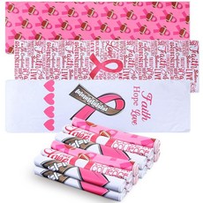 Breling 유방암 축구 쿨링 타월 101.6cm x 30.5cm(40 12인치) 아이스 극세사 땀 스포츠 걸레 흡수성 쌀쌀한 수건 더운 날씨 운동 체육관 코치 선물 파티 1, 12