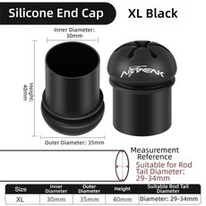 실리콘 낚싯대 끝 캡 강한 탄력성 색상 하단 보호대 백 블록 낚시, 8. Black XL, 1개