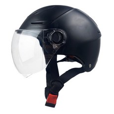 초대형 반모 헬멧 전동킥보드 안전모 빅사이즈 여름용 통풍 경량 헬멧, 1개, 블랙-투명반사경80대두