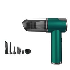 유앤미 휴대용 무선 청소기 차량용 강력 흡입 핸디 청소기, 그린