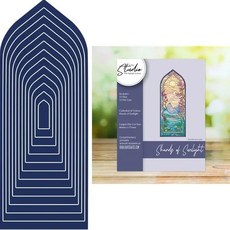 중첩된 창 금속 커팅 다이 스크랩북 다이어리 장식 스텐실 엠보싱 템플릿 인사말 카드 수제, 1개