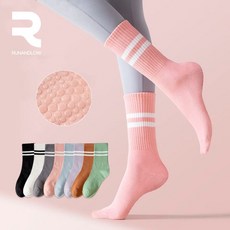 런앤로 논슬립 양말 요가 토삭스 롱삭스 니 레깅스 코디 운동 미끄럼방지 스타킹 방지 크루, 02요가중목-화이트, 본상품선택, 본상품선택