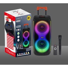 熱銷便攜式雙8寸派對音箱藍牙炫彩氛圍燈光音響, 音箱+單麥, DR-8830