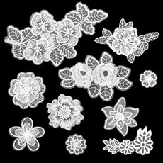 Vin Beauty 10피스 플라워 레이스 자수 아플리케 패치 오간자 꽃 아플리케 DIY 웨딩 드레스 바느질 공예 의류 청바지 재킷 가방 (베이지) 188485 8346445