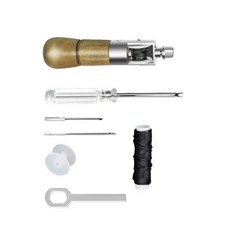 재봉 수리 송곳 직선 바늘 실 보빈을 포함한 전문 가죽 공예 재봉 도구 스티칭 송곳 도구, Style A