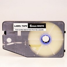 M&S 튜브터치 T-5000 라벨테이프 6MM, LM506WL(화이트), 1개
