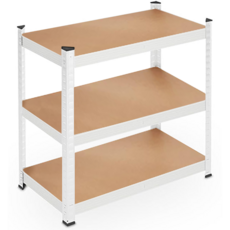 이엔비 철재 조립식 앵글 선반 랙, 3단, 화이트