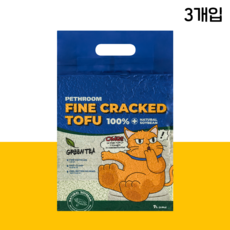 페스룸 파인 크랙 두부 (녹차_3개입) 프리미엄 고양이모래 친환경 먼지차단, 녹차
