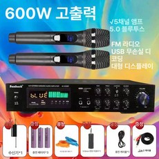Haeif 블루투스앰프 1000W 5채널 전력 카페 매, AV-628 고급형 충전식 마이크, 기본 모델명/품번