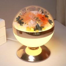 永生花檯燈 高級客廳桌面擺設 精緻盒裝 全套禮盒 生日教師節禮物, 圓球檯燈-向日葵