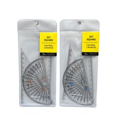 星星文具 柏格 I am Okay 三角定規尺組 180度量角器 正三角板 直角三角板, 1個, 透明