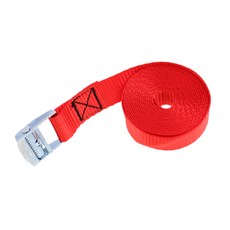 shangren 노란색 캠 버클 타이 래싱 스트랩 루프 랙 트레일러 길이 25mm x 2.5m, 폴리 에스터, 레드, 1개