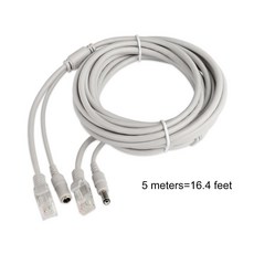 30M 20M 15M 카메라용 케이블 12V 코드 LAN 네트워크 IP 전원 10M 5M RJ45, 5M