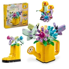 420PCS 창의적인 3in1 물뿌리개 속의 꽃 신발 새 블록 조립 장난감 생일 선물 어린이 소녀용, 02 With Gift Box