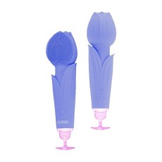 TOPQIAO Sonic 페이셜 클렌징 브러시 방수 충전식 각질 제거 메이크업 리무버 전기 도구 남성 및 여성용 얼굴 머리 마사지 - 블루, 기본 옵션