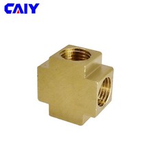 가지 방법 황동 파이프 커플러 커넥터 어댑터 동일 피팅 나사 BSP 사각형 커플 공기, 4 Ways, 1/8"