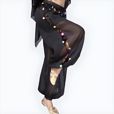 코인하렘 밸리바지 밸리복 라인 라틴 댄스복, 블랙