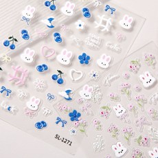 상큼 래빗 토끼 네일 스티커 2종세트, 1개, 단일
