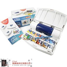 Winsor&Newton溫莎牛頓 Cotman Field PLUS塊狀水彩寫生組(12色/附筆&水壺)，輕巧便攜，色彩鮮明，戶外寫生首選, 12