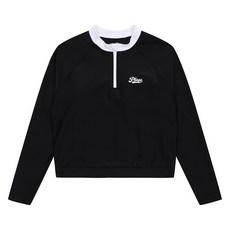 소이 23M0459-38 블랙 반집업 크롭 래쉬가드티_SH