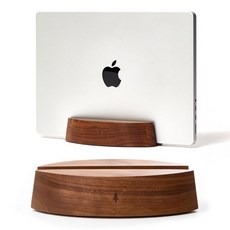 Nordik By Design 조절 가능한 수직 노트북 스탠드 - 월넛 홈 오피스 소프트웨어 엔지니어를 위한 프리미엄 홀더 공간 절약형 책상 도크 안정적인 미끄럼 방지 목재, Walnut