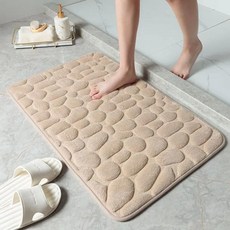 메모리폼과 미끄럼 방지 바닥을 갖춘 욕실 화장실 침실용 흡 조약돌 카펫 매트, 5. Khaki