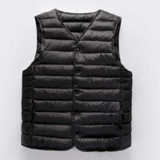 남녀공용 경량 패딩조끼 생활방수 브이넥 압축 패딩솜_WFFVD3C