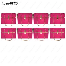 종이 핸드백 꽃다발 데이 크리 휴대용 가방 발렌타인 티브 토트 파티 상자 어머니의 포장 에이 생일 선물, 15x10x10.5cm, Rose8PCS