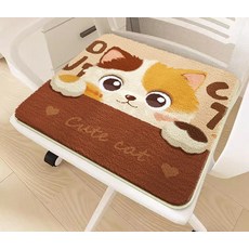 해피유통 귀여운 고양이 디자인 방석 사무실 및 가정용 의자 쿠션, 30*30센티미터., 1