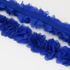 (1 미터) 쉬폰 레이스 패브릭 웨빙 장식 꽃 선물 리본 공예 부직포베이스, 한개옵션1, 09 royal blue, 1개