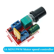 PWM 모터 속도 컨트롤러 저전압 조절식 드라이브 모듈 DC 1.8V-35V 2A 3A 5A 10A 30W 90W, 03 MINI 5A Controller