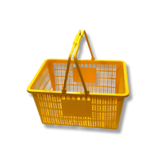 [나코] 플라스틱 쇼핑바구니 손잡이 편의점 마트 시장 쇼핑 매장 장바구니, 특대(노란색), 1개