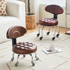 矮凳帶娃滑輪可移動家用萬嚮輪學步美縫小椅子小凳子擦地圓凳靜音, 1個, 紅色21cm-滑輪✦✦