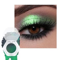 멀티크롬 카멜레온 글리터 아이섀도우 팔레트 메탈릭 쉬머 듀오크롬 아이섀도우 메이크업 스파클 홀로그램 무지갯빛 싱글 아이섀도우 팔레트 오래 지속되는 아이섀도우 팔레트-12, 12 올리브 그린, 1