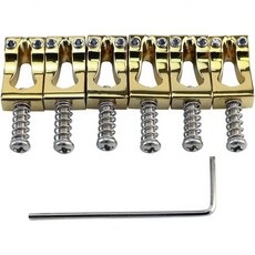 기타 브릿지 새들 10.8mm 아연 합금 트레몰로 6현 펜더 스트랫 세인트폴 텔레캐스터 일렉트릭 호환 교체 부품 골드 색상 2316297, Gold, 1개