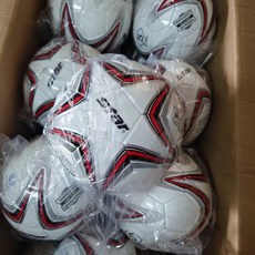 世噠足球中小學生成人青少年比賽訓練用球熱粘合加厚標準耐磨無縫, 1個, 五角星紅色5號熱粘合